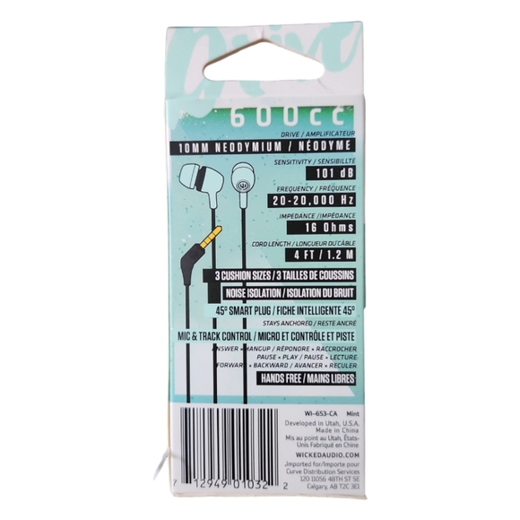 Wicked Audio Mic x Track control 600 cc earbud headphones 🎧 - Picture 2 of 4